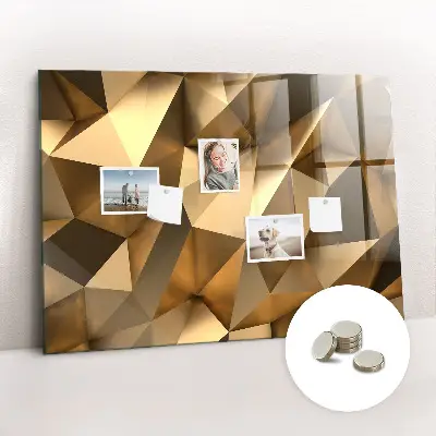 Magnetic Glass Dry Erase Board with Abstract Triangles Design
