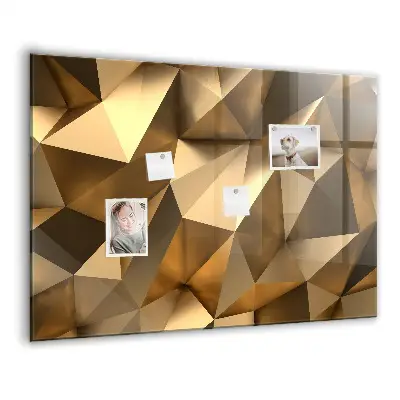 Magnetic Glass Dry Erase Board with Abstract Triangles Design