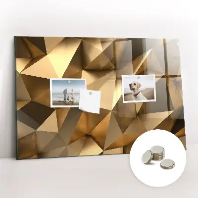 Magnetic Glass Dry Erase Board with Abstract Triangles Design