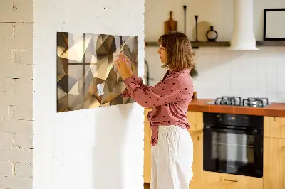 Magnetic Glass Dry Erase Board with Abstract Triangles Design