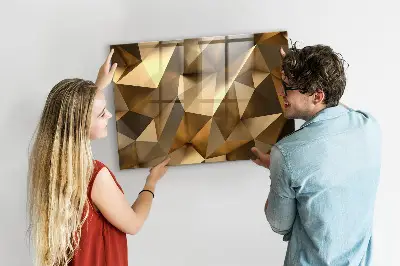 Magnetic Glass Dry Erase Board with Abstract Triangles Design