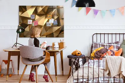 Magnetic Glass Dry Erase Board with Abstract Triangles Design