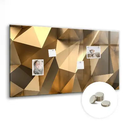 Magnetic Glass Dry Erase Board with Abstract Triangles Design