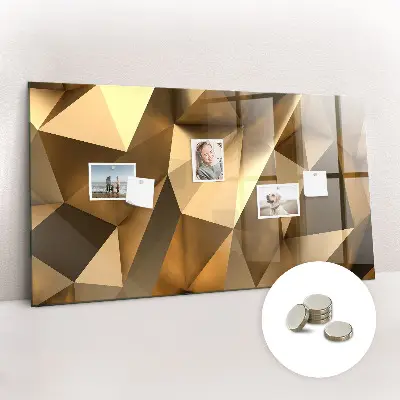 Magnetic Glass Dry Erase Board with Abstract Triangles Design