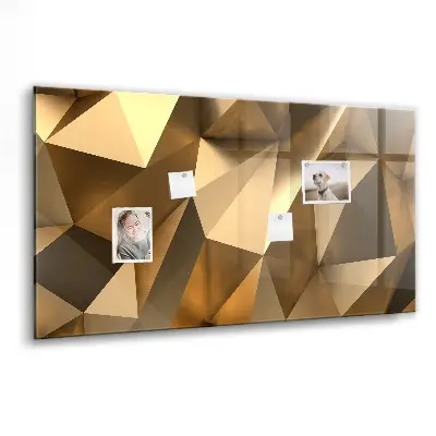 Magnetic Glass Dry Erase Board with Abstract Triangles Design