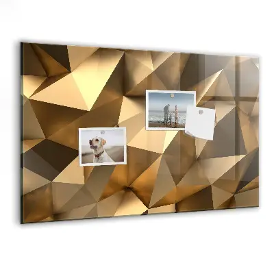 Magnetic Glass Dry Erase Board with Abstract Triangles Design
