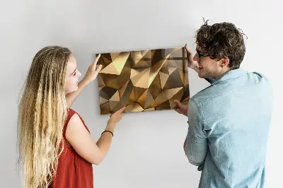 Magnetic Glass Dry Erase Board with Abstract Triangles Design