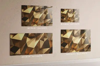 Magnetic Glass Dry Erase Board with Abstract Triangles Design