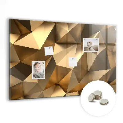 Magnetic Glass Dry Erase Board with Abstract Triangles Design