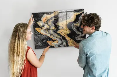 Golden marble magnet board