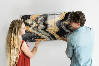 Golden marble magnet board