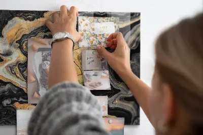 Golden marble magnet board