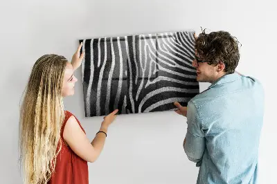 Magnetic wall board Zebra pattern
