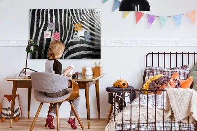 Zebra pattern magnetic wall board