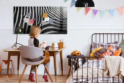 Magnetic wall board Zebra pattern