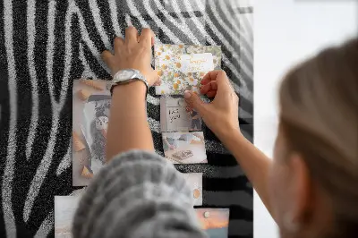 Magnetic wall board Zebra pattern