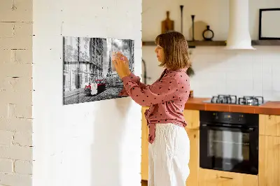 Magnetic wall board with vintage city car design