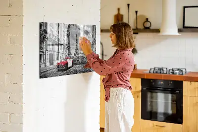 Magnetic wall board with vintage city car design