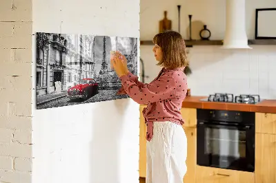 Magnetic wall board with vintage city car design