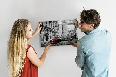 Magnetic wall board with vintage city car design