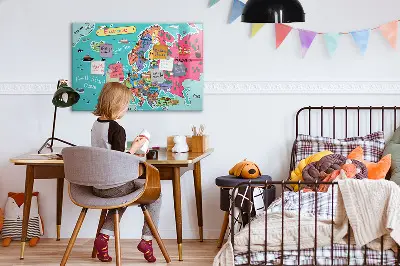 Magnetic glass dry erase board Map of Europe