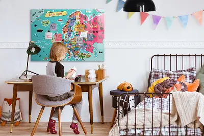 Magnetic glass dry erase board Map of Europe