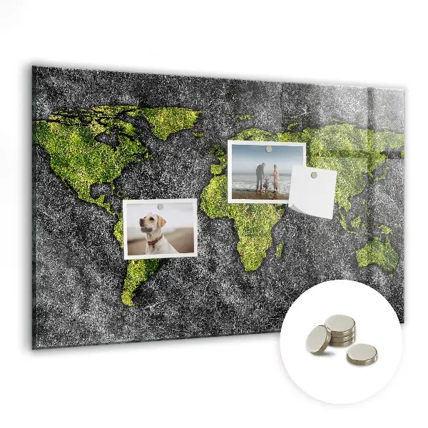 Magnetic World Map Wall Board