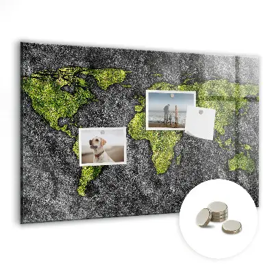 Magnetic World Map Wall Board
