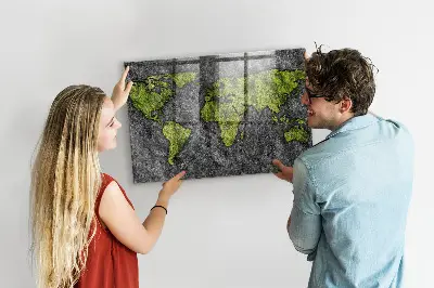 Magnetic World Map Wall Board