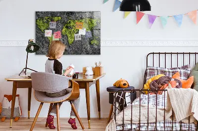 Magnetic World Map Wall Board