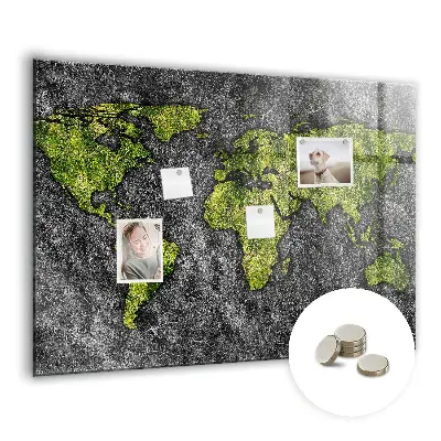 Magnetic wall board World map