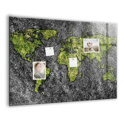 Magnetic wall board World map