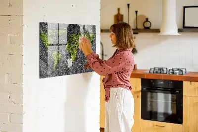 Magnetic wall board World map