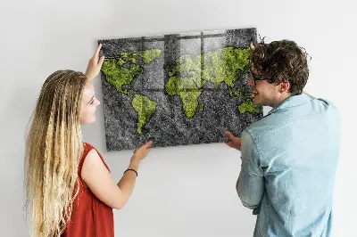 Magnetic World Map Wall Board
