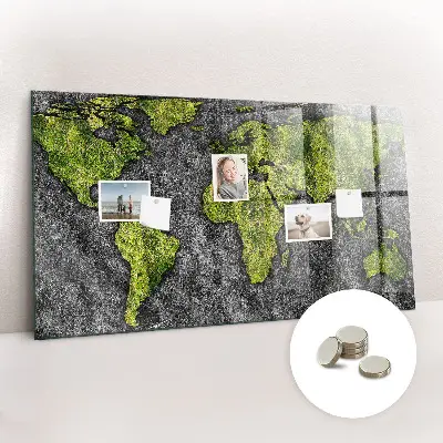 Magnetic wall board World map