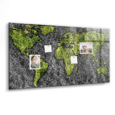 Magnetic wall board World map