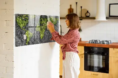 Magnetic wall board World map