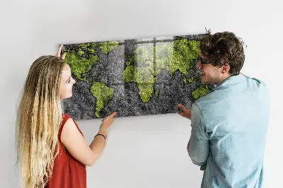 Magnetic World Map Wall Board