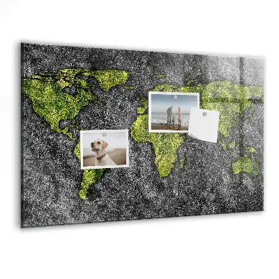 Magnetic wall board World map