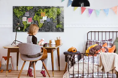 Magnetic World Map Wall Board