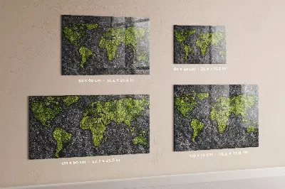 Magnetic wall board World map