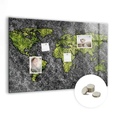Magnetic wall board World map