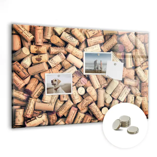 Wine cork magnetic notice board
