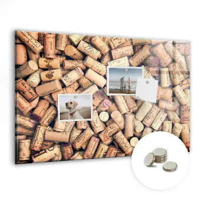 Wine cork magnetic notice board
