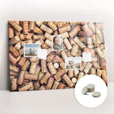 Wine cork magnetic notice board