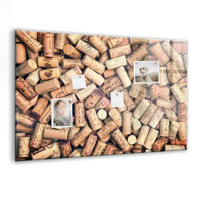 Wine cork magnetic notice board