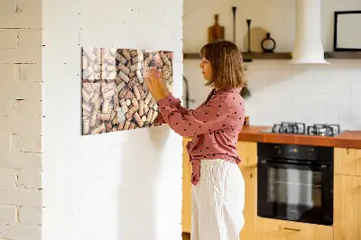 Wine cork magnetic notice board