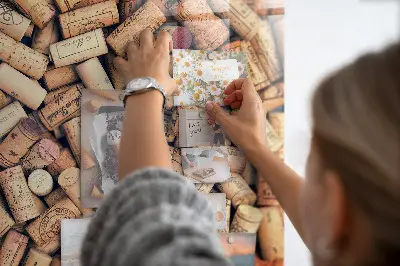 Wine cork magnetic notice board