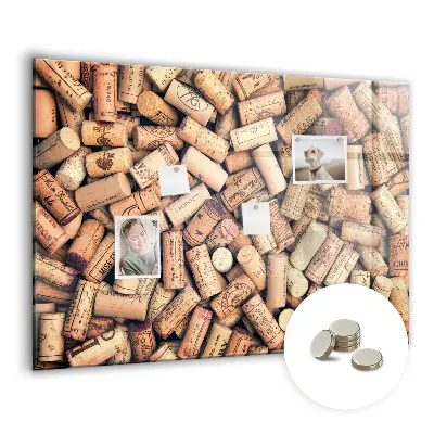 Wine cork magnetic notice board