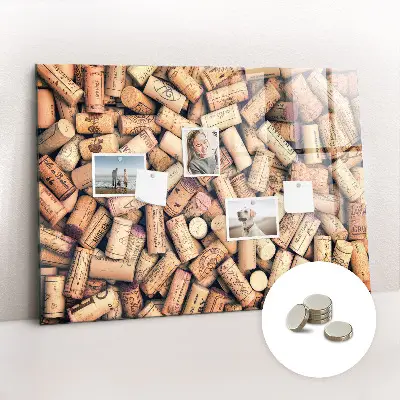 Wine cork magnetic notice board